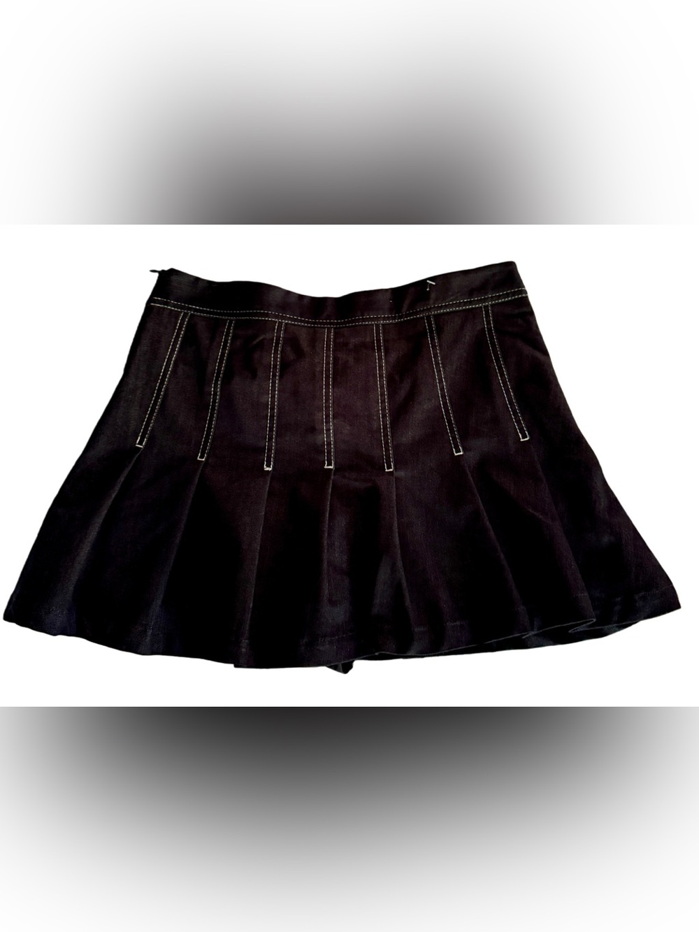 Zara Pleated Denim Mini Skirt